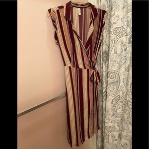 Striped wrap dress